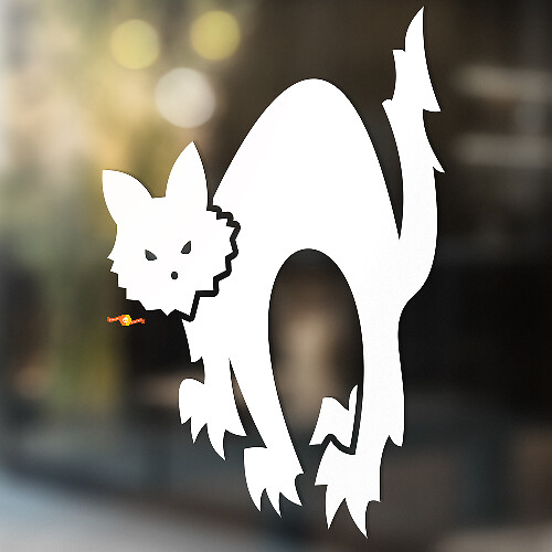 Adesivo in Vinile Universale con Silhouette di Gatto Arrabbiato