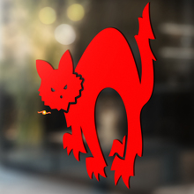 Adesivo in Vinile Universale con Silhouette di Gatto Arrabbiato_2