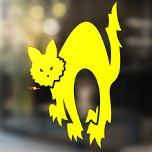 Adesivo in Vinile Universale con Silhouette di Gatto Arrabbiato_4