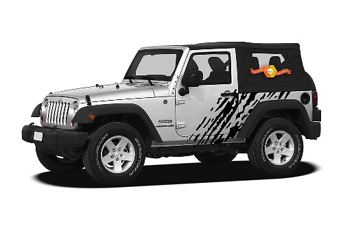 Kit di Adesivi Laterali Antischizzo Fango per Jeep Wrangler JK 2 Porte 2007-2016