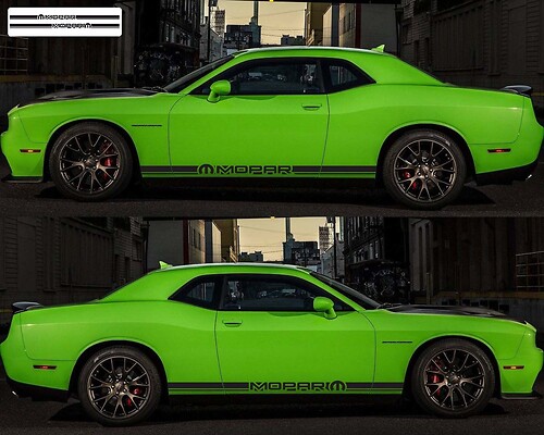 2X DODGE CHALLENGER MOPAR Decalcomanie in vinile laterali grafica adesivo rally 2009-2018