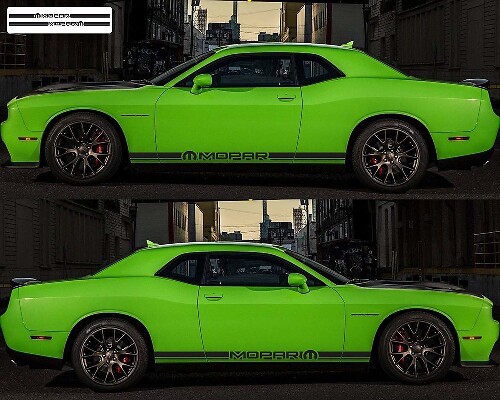 Adesivo in vinile a strisce laterali stile Mopar per Dodge Challenger 2009-2018