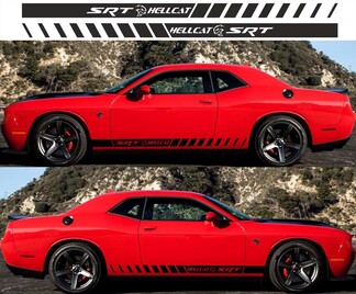 2X DODGE CHALLENGER Hellcat Side Decalcomanie in vinile grafica adesivo rally 2009-2018