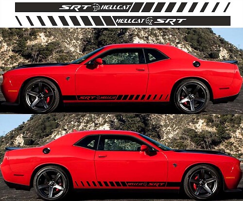 2x Adesivi in Vinile Rally Laterali 5 per Dodge Challenger