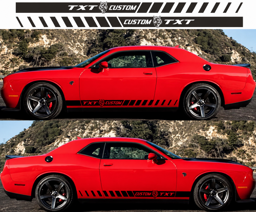 Adesivo Vinile Laterale con Strisce Personalizzate per Dodge Challenger SRT, Hellcat 2009-2018