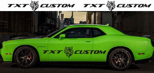 TXT CUSTOM Cat Graphic — Adesivo in vinile (fiancata) per Dodge Challenger SRT, Hellcat 2009-2018