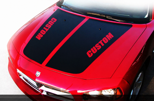 Adesivo in Vinile con Striscia a Doppio Pannello PERSONALIZZATO per Cofano Dodge Charger 2006-2010