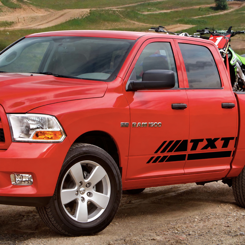 Coppia di Strisce Diagonali per Porta Adesivo in Vinile per Dodge Ram 1500 2009-2017