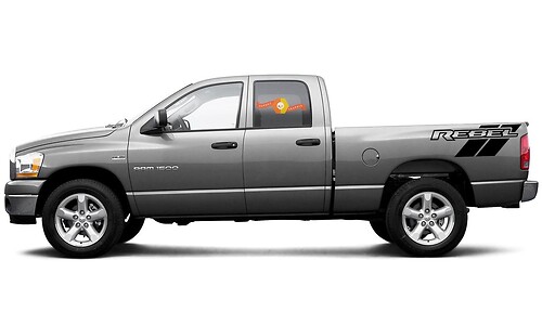 Decalcomania adesiva con striscia grafica per letto laterale Dodge Ram mk4 1500 Rebel 1
