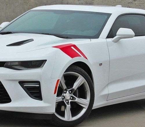 Kit grafico a strisce per decalcomanie in vinile HASH MARK per cofano Chevy Camaro 2X 2018-2016
