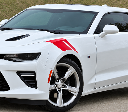 Inset Twin Front Fender Hash Pair Parafango anteriore Adesivo in vinile per Chevrolet Camaro 2016-2018