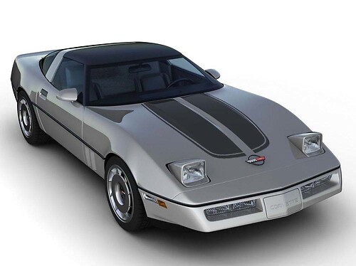 Chevrolet Corvette C4 Sport strisce racing cofano anteriore adesivo pretagliato 1984 - 1996
