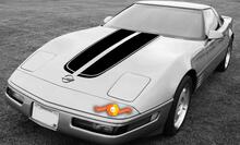 Chevrolet Corvette C4 Sport strisce racing cofano anteriore adesivo pretagliato 1984 - 1996
 2