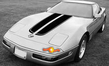 Kit Adesivi in Vinile con Doppia Striscia da Gara per Cofano per Chevrolet Corvette C4 1984-1996_2