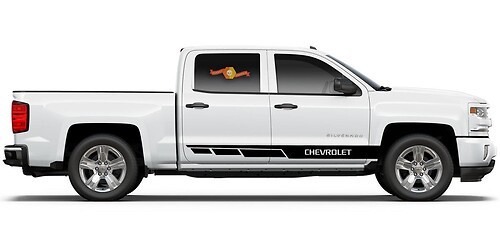 Grafica a strisce laterali Chevrolet Silverado mk3 Adesivo Decalcomania pannello porta Adesivo Decalcomania in vinile nero
