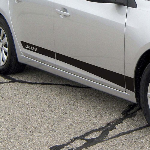 Grafica a strisce laterali Chevrolet Cruze Adesivo Decalcomania pannello porta Adesivo Decalcomania in vinile nero

