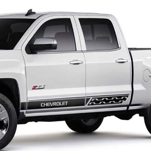 Grafica a strisce laterali Chevrolet Silverado mk3 Adesivo Decalcomania pannello porta Adesivo Decalcomania in vinile nero
