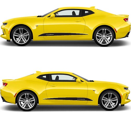 Adesivo Vinilico con Strisce Laterali a Conchiglia per Chevrolet Camaro 2016-2018