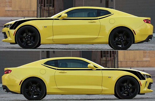 Upper Hockey Stripe Pair Fiancata Adesivo in vinile per Chevrolet Camaro 2016-2018