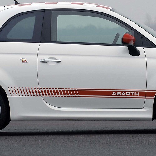 Strisce Adesive Laterali con Lettere Abarth per Fiat 500