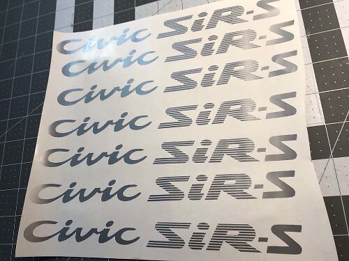 Adesivo Vinilico Stile JDM Civic SiR-S per Honda Civic EG
