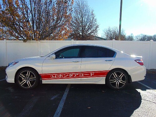 2 adesivi in ​​vinile da corsa giapponese con grafica a più colori per Honda Accord