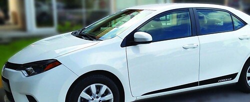 Toyota Corolla pretagliato strisce laterali pannello bilanciere adesivi decalcomanie in vinile dal 2015 al 2017
