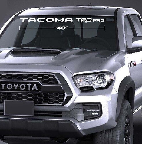 Adesivo in Vinile per Parabrezza Tacoma TRD Pro per Toyota Tacoma