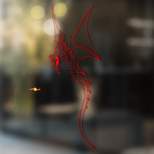 Adesivo in Vinile Universale con Contorno Silhouette Drago Volante_2
