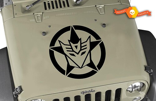 Jeep Us Army Star Decepticon adesivo decalcomania in vinile