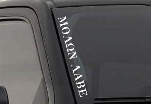 Molon Labe Adesivo per parabrezza Adesivo per finestra in vinile Rullo di carbone per camion per Jeep F150