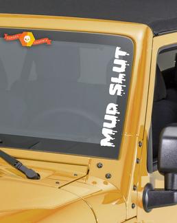 Mud Slut Divertente Parabrezza Adesivo Banner Decalcomania Del Vinile Fuoristrada Camion Per Jeep 4x4