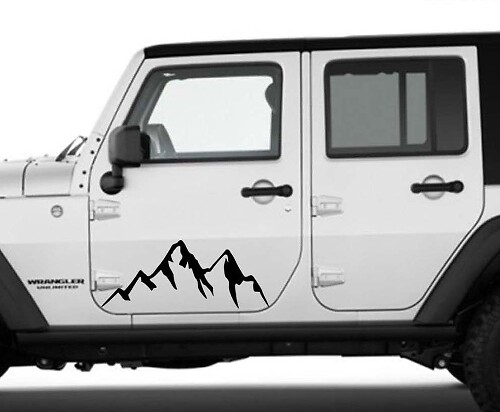 Adesivo Vinilico con Grafica Montagne per Porte di Jeep Dodge Toyota Trucks