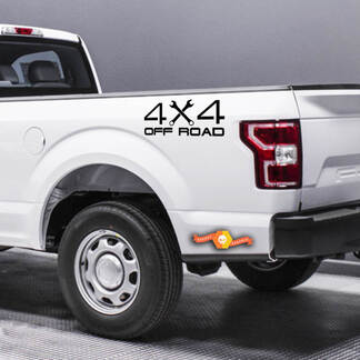 (2X) 4X 4 Off Road Truck Bed Decal Adesivo in vinile Chiave per camion sollevato Rullo per carbone
