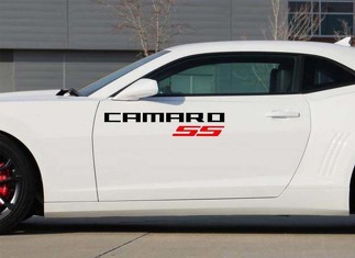 2X Chevrolet Camaro SS Porte in vinile loghi Adesivi Decalcomanie Grafica 2011-2018