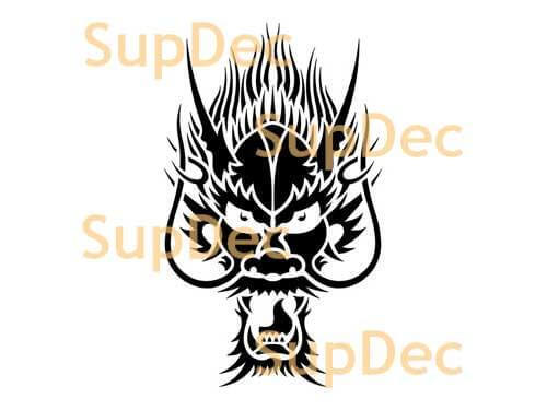 Adesivo murale in vinile con arte del drago per finestra bagno #5
