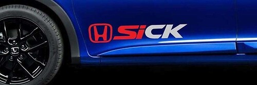 Adesivo in Vinile con Logo SiCK per Porta Laterale Honda Civic