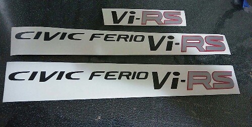 Kit di Adesivi in Vinile per Lati e Posteriore Honda Civic Ferio Vi-RS