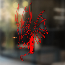 Adesivo Universale in Vinile con Disegno Contorno Testa di Drago_2