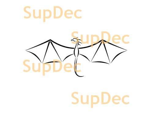 Adesivo da parete della finestra del bagno in vinile artistico con drago #7
