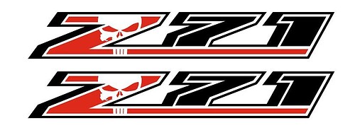 Adesivo Vinile Laterale Logo Z71 Teschio Punisher per Chevrolet Silverado
