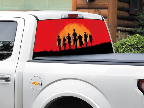 Adesivo in Vinile per Finestrino Posteriore o Portellone di Red Dead Redemption 2 per Camion