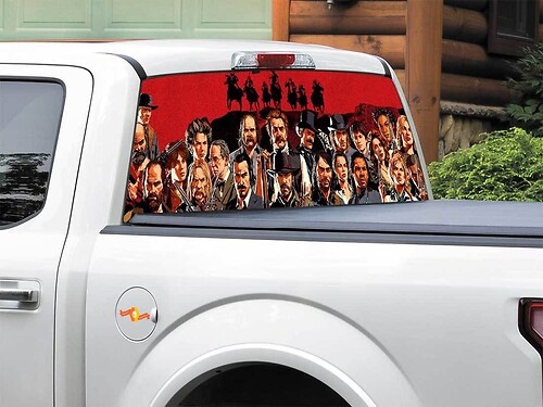 Adesivo in Vinile per Finestrino Posteriore o Portellone di Red Dead Redemption 2 per Pick-up e SUV