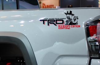 Coppia di adesivi per decalcomanie laterali del letto TRD Red Dead Redemption Edition 2 colori Toyota Tacoma Tundra FJ