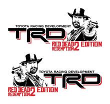 Coppia di adesivi per decalcomanie laterali del letto TRD Red Dead Redemption Edition 2 colori Toyota Tacoma Tundra FJ 2