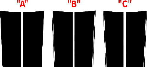 Kit adesivi strisce stile rally in 16 pezzi per Dodge Challenger 2008 - 2014