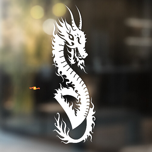 Adesivo Universale in Vinile Drago Cinese del Fuoco Serpentino