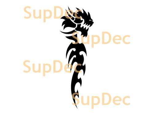 Adesivo per bagno con finestra in vinile con drago, decalcomania n. 13
