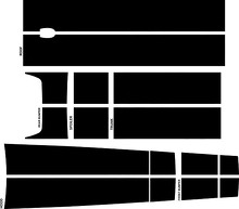 Kit di Adesivi con Strisce Rally Stile 16 Pezzi per Dodge Challenger 2015 e Successivi 4