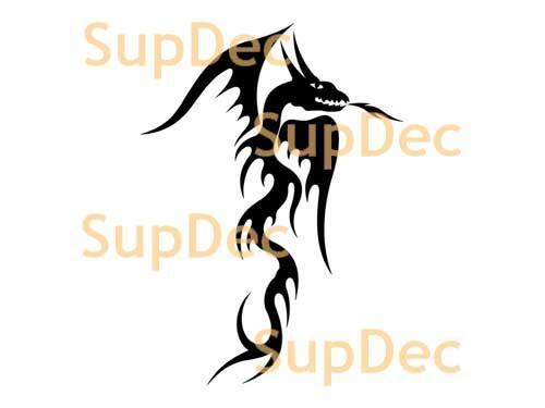 Adesivo murale in vinile con arte del drago per finestra bagno #18
